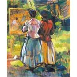 Albert Paál (1895-1968) - Girls in front of the easel 