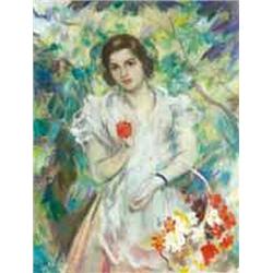 István Csók (1865-1961) - Picking flowers