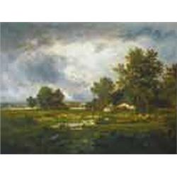 Richet, Léon (1847-1907) - Landscape with houses, 1872