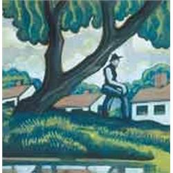 Hugó Scheiber (1873-1950) - In the field of the village 