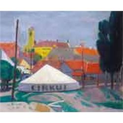 Géza Vörös (1897-1957) - Circus in  Szentendre