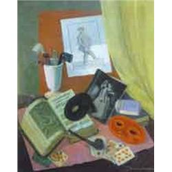 Konstan, Barbára (1908-    ) - Still life with masks, cards and Aeneisszel, 1952 