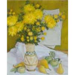Andor Fülöp Antal (1908-1979) - Yellow chrysanthemums, 1958