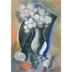 Béla Kádár (1877-1956) - Flower still life with fruits 