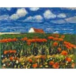 József Koszta (1861-1949) - Landscape with full of poppies 