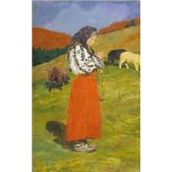 Oszkár Glatz (1872-1958) - Shepard girl, 1906