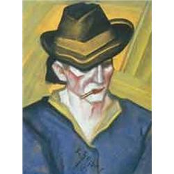 Hugó Scheiber (1873-1950) - Man smoking cigarette 