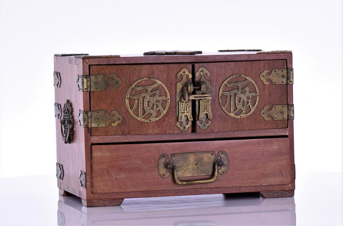 Vintage Chinese Wood Jewelry Box
