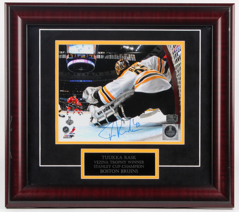 Tuukka Rask Signed Bruins Stanley Cup Champion 16x18 Custom Framed ...