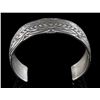 Image 3 : Signed Navajo Sterling Silver Carved Bracelet