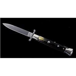 AKC Italian Buffalo Horn Stiletto Switchblade