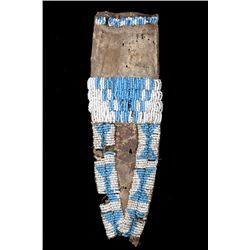 Ute Tail Fully Beaded Pipe Tobacco Bag - 19th C.