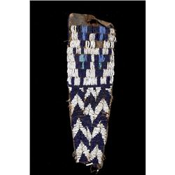 Ute Tail Fully Beaded Pipe Tobacco Bag - 19th C.