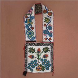 Anishinaabe Fully Beaded Bandolier Bag c. 1890