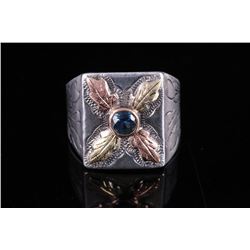 14K White Gold Montana Sapphire Sterling Ring