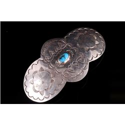 Old Pawn Navajo Silver and Turquoise Brooch