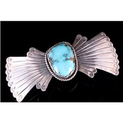 Old Pawn Navajo Sterling Silver & Turquoise Brooch