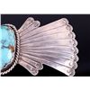 Image 4 : Old Pawn Navajo Sterling Silver & Turquoise Brooch