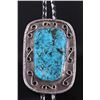 Image 2 : Signed Navajo Red Mtn. Turquoise & Silver Bolo Tie