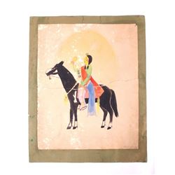 Original Juan Mirabal Taos Pueblo Painting c. 1936