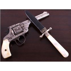 Traveling-Desk Cased Forehand Co Revolver & Dagger