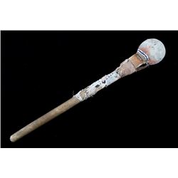 Sioux Beaded Stone Skull Cracker War Club 19th C.