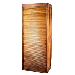 Early 1900s Hamilton Oak Roll Top Printers Cabinet