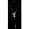 Image 1 : Zuni Thunderbird Mosaic Inlaid Bolo Tie