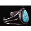 Image 2 : Navajo Sterling Silver and Blue Gem Turquoise Cuff