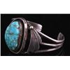 Image 3 : Navajo Sterling Silver and Blue Gem Turquoise Cuff