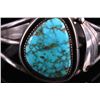 Image 4 : Navajo Sterling Silver and Blue Gem Turquoise Cuff