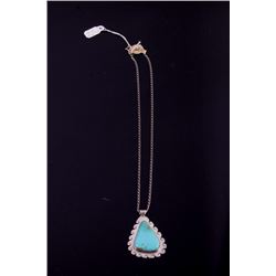 Signed Navajo Sterling Silver & Turquoise Necklace