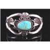 Image 1 : Navajo Sand Cast Sterling & Turquoise Bracelet