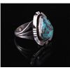 Image 3 : Signed Navajo Sterling and Blue Gem Turquoise Ring