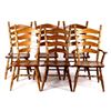 Image 2 : American Slat-Back Shaker Style Solid Oak Chairs 6