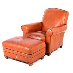Edward H. Bohlin Leather Chair With Ottoman