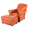 Image 1 : Edward H. Bohlin Leather Chair With Ottoman