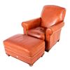 Image 2 : Edward H. Bohlin Leather Chair With Ottoman