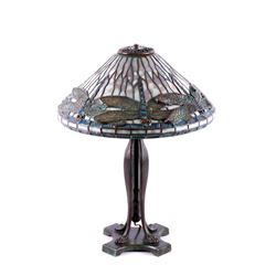 Original Tiffany Dragonfly Stained Glass Lamp
