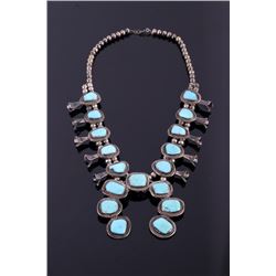 Navajo Sterling Silver & Turquoise Squash Blossom