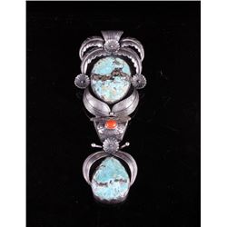 Navajo Sterling Silver & Morenci Turquoise Pendant