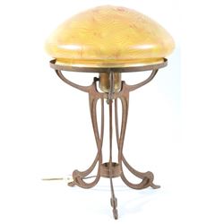 Pairpoint Art Glass Shade Table Lamp