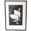 Image 1 : Swan and Reeds Woodcut Print by Shoson Ohara c1928