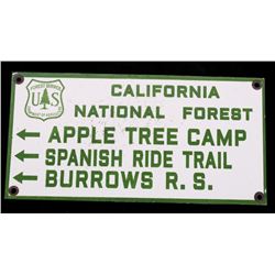 California National Forest Porcelain Enamel Sign