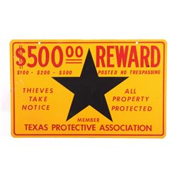 Texas Protective Association Reward Sign