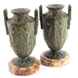 Art Nouveau Bronze Candleholders Late 19th Century