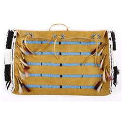 Sioux Tanned Hide Trade Seed Beaded Document Bag