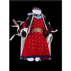 Native American Made Crow Indian Red Dress Doll