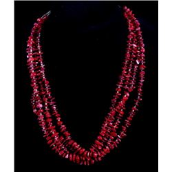 Multistrand Branch Coral and Heshe Bead Necklace