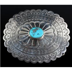 Navajo Turquoise and Sterling Silver Belt Buckle